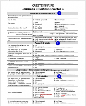 creer un questionnaire imprimable